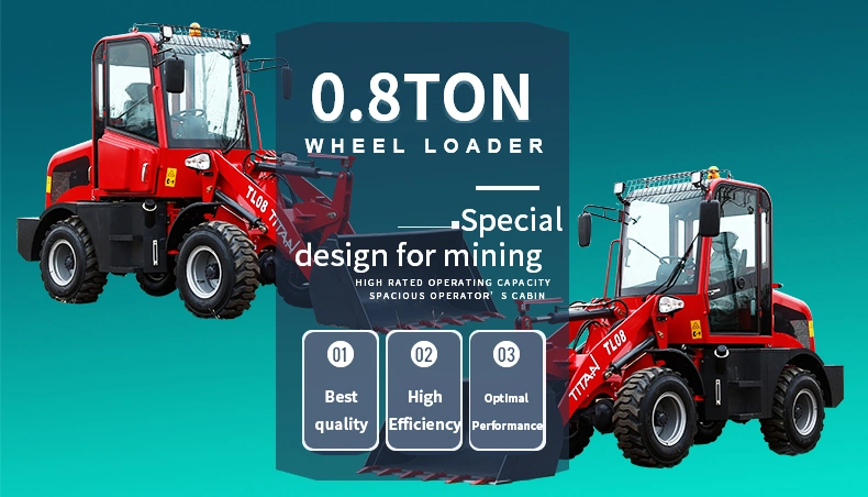 Chinese Industrial Titan Small 0.8 Ton Articulated Earth Mover Euro Auto Mini Farm Truck Wheel Tractor Front End Loader for Sale