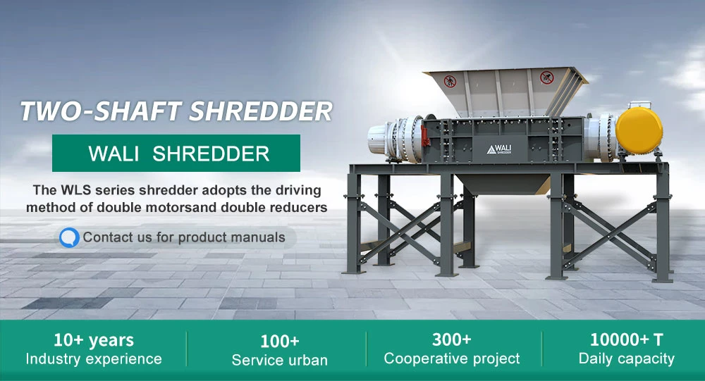 Double Shaft Shredder of Waste Tire Scrap Steel Metal Shredder Recycling Machine