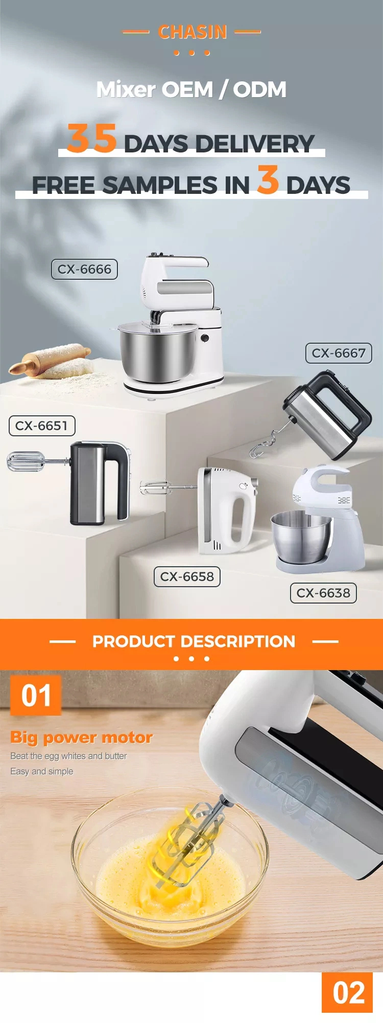 Kitchen Stand Food Mixer New ABS Plastic Electric Cake Mixer Manufacture Pastry Mixers