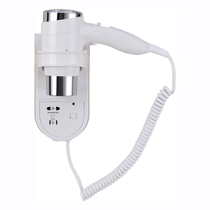 1200W White Plastic Professional Hotel Supply Wall Mounted Hair Dryer