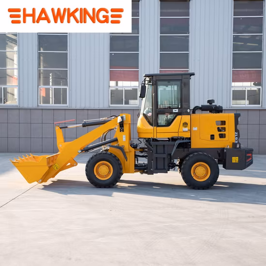 Mini Small Diesel Compact Wheel Loader with Cloased Cabin Air Conditioning Heater Solid Tyre Auto Gear Box Clamp Attachments for European Markets Quick Change
