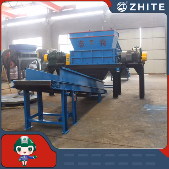 Double Shaft Shredder of Waste Tire Scrap Steel Metal Shredder Recycling Machine